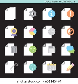 Set of sixteen document icons with layers.
