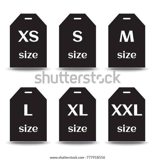 Set Size Clothing Label Icons Black Stock Vector (Royalty Free) 777918556