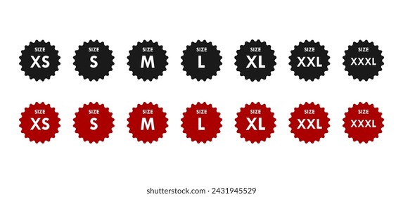 Set of size clothing labels logo illustration