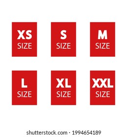 Set Size Clothing Labels Vector Illustration Stock Vector (Royalty Free ...