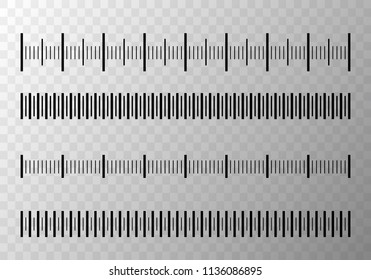 Set of size indicators with different unit distances. Abstract graphic element. Vector illustration