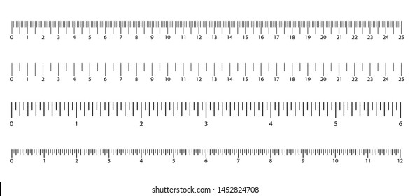 Set of size indicators with different unit distances. Abstract graphic element. Vector illustration