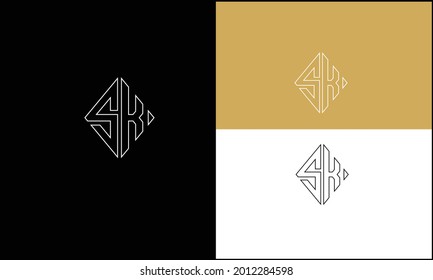 Set Of SK ,KS  Abstract Letters Logo monogram