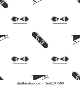 Set Skateboard on street ramp, Snowboard and Skateboard trick on seamless pattern. Vector