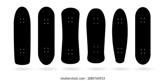 Set of skateboard silhouette in vector format