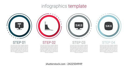 Set Skateboard T tool, park,  and . Business infographic template. Vector