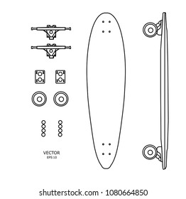 Set of skateboard. Vector illustration