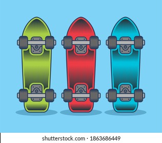 Set of skateboard vector illustration design