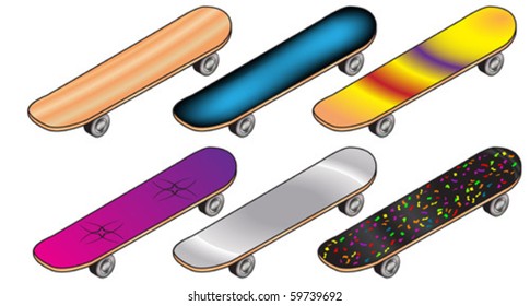 Set of skateboards