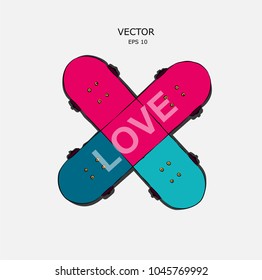 Set of skateboards. Vector illustration