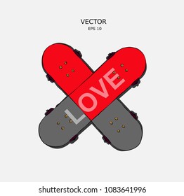 Set of skateboards. Vector illustration