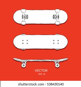 Set of skateboards. Vector illustration