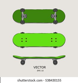 Set of skateboards. Vector illustration