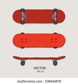 Set of skateboards. Vector illustration