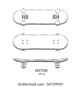 Set of skateboards. Vector illustration