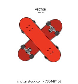 Set of skateboards. Vector illustration