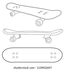 A set of skateboards. Vector illustration on white background.