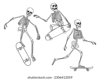 Set skater skeletons 