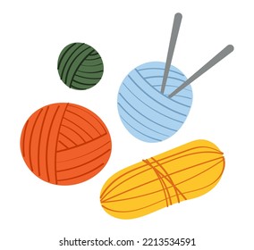 Set of skein of wool. Vector illustration	