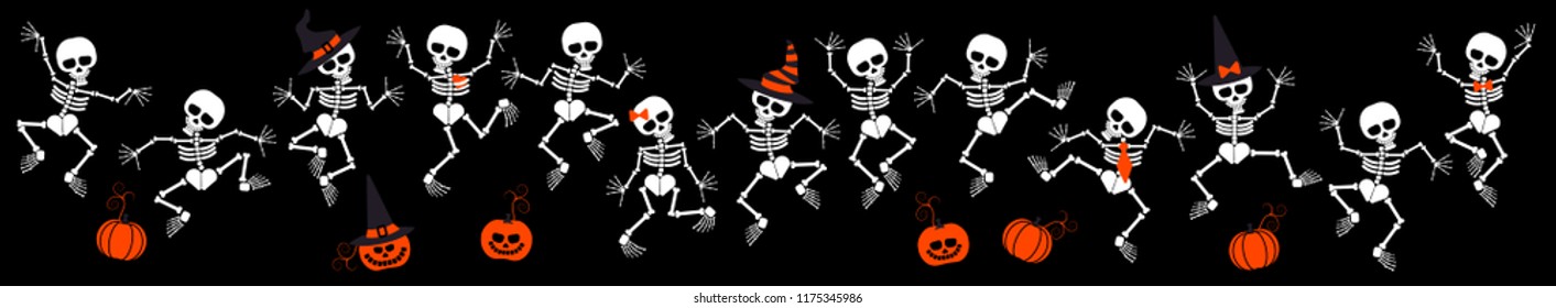 Set Of Skeletons For Halloween