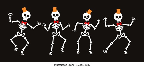 Set of Skeletons for Halloween