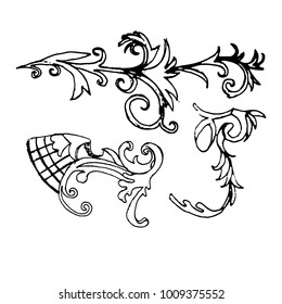 set sketch of a Baroque ornament