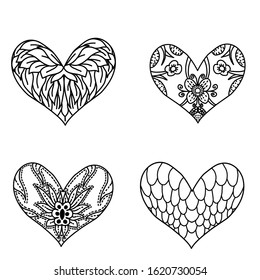 Heart Mandala Coloring Page Black White Stock Vector (Royalty Free ...