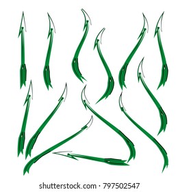 set of sketch doodle hand drawn arrow for your design isolated on white background