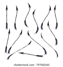 set of sketch doodle hand drawn arrow for your design isolated on white background