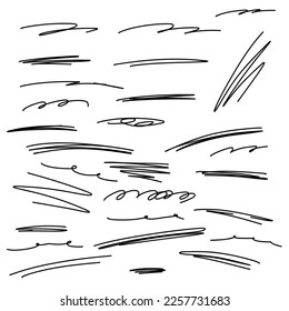 Set Sketch Grunge Line. Doodle sketch minimalist elements for decor design. Hand drawn vector clipart