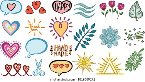 Set of sketch icons for site or mobile application