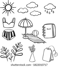 Set of sketch icons for site or mobile application