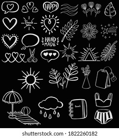 Set of sketch icons for site or mobile application