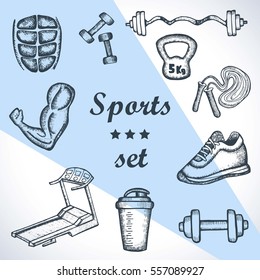 set sketch sport. vector illustration
