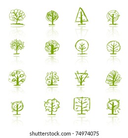 Set of sketch trees for your design