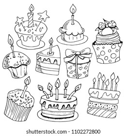  Birthday Cake Hand Drawing - Free Vector Hand Drawn 