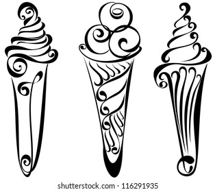 Set sketches of ice cream