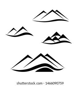 Set of sketches, mountain logos