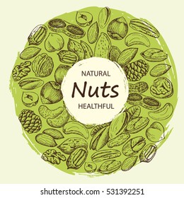 set of sketches of nuts