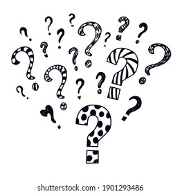 
A set of sketches of question marks.