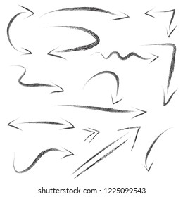 Set of sketchy of Arrows, Crayon Effect