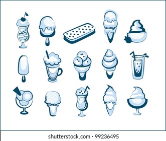 Set of sketchy ice cream