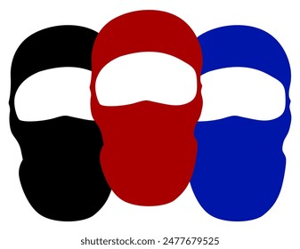 set ski mask icon. balaclava symbol design vector illustration