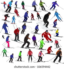 Set of skiers