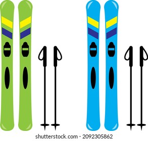 a set of skiing icons