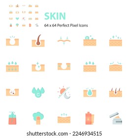 set of skin care icons, selfcare, skin, beauty