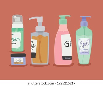 set of skin care icons vector illustration design