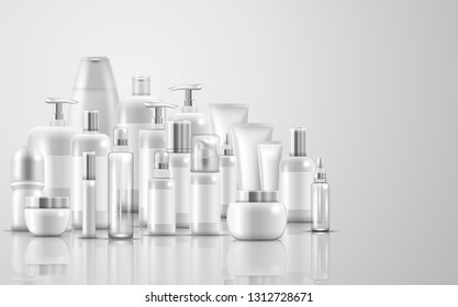 Set of skin care natural beauty product packaging