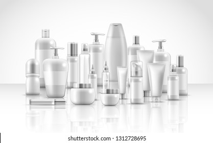 Set of skin care natural beauty product packaging