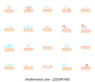 set of skin icons, epidermis
